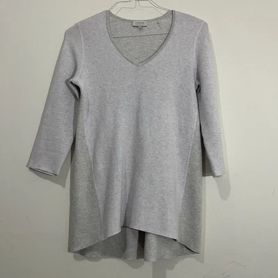 Suéter túnica Kinross mezcla de cachemir cuello en V manga 3/4 talla XL calce relajado Foto 1 de 4