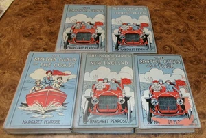 Posten von 5 Vintage Hardcover The Motor Girls Büchern - Am Aussichtstrand + 1910-11 - Bild 1 von 2