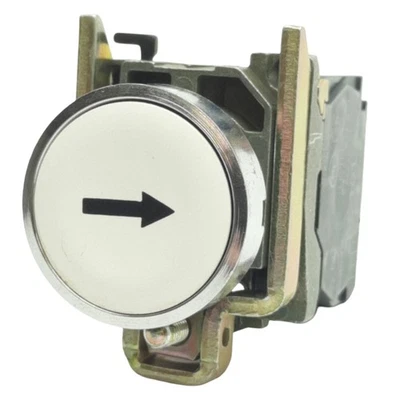 Schneider Electric XB4BA3341 Blanco Momentáneo Flecha Derecha Pulsador ø22mm, 1NO Foto 1 de 4