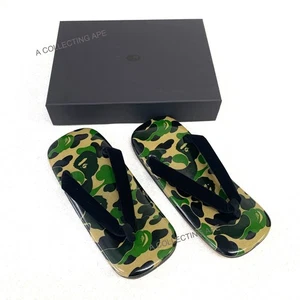 BAPE A Bathing Ape Japanische Sandale Grün ABC Camouflage Herren Größe M 26 ~ 26,5 cm Neu - Bild 1 von 10