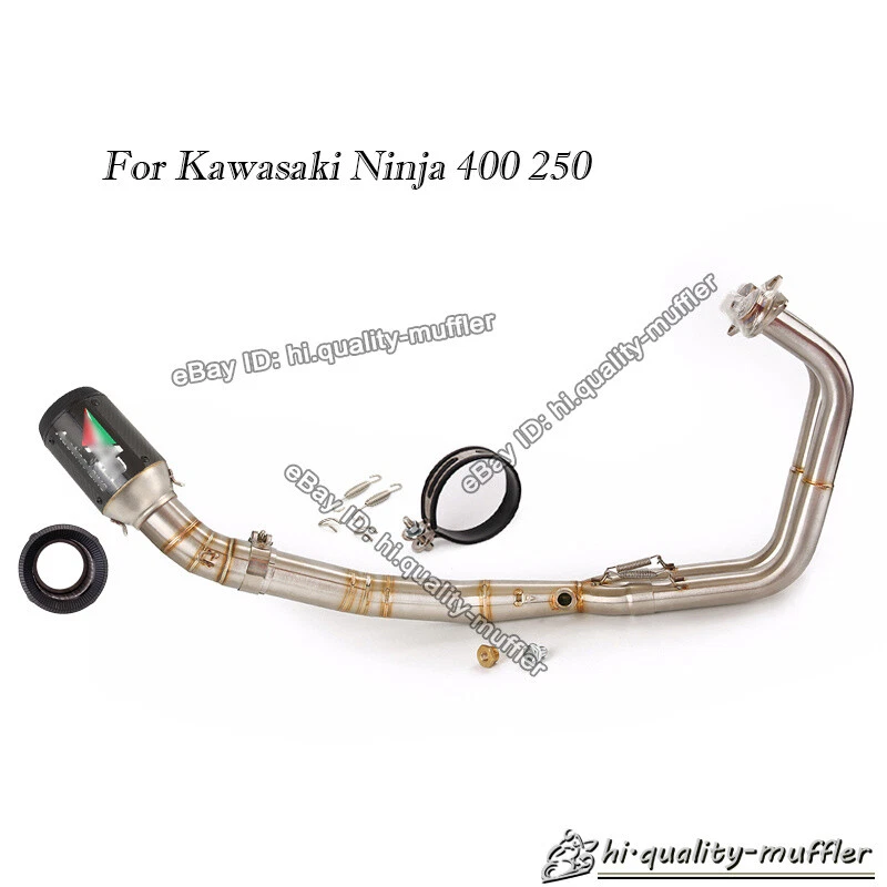 Silenciador de fibra de carbono para tubo de escape Kawasaki Ninja 400 Ninja 250 Z400 Foto 1 de 4