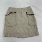Ann Taylor LOFT Tan Brown Cotton Linen Canvas Cargo Skirt Womens 0