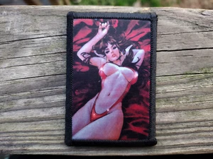 Girl Laying Morale Patch Hook and Loop Army Anime Sexy Pinup Tactical 2A Gear - Picture 1 of 2
