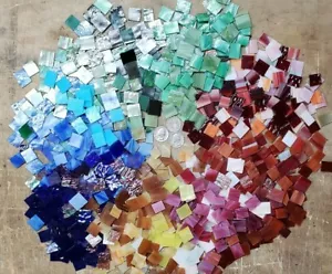375 colorful hand cut stained glass mosaic tiles. Buy 3 orders Shipping is Free - Picture 1 of 6