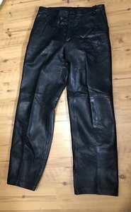 Pantalones de Cuero Colección Adler 32” Cintura 30” Entrepierna Motociclista Metal - Imagen 1 de 11