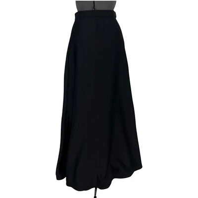 Maxi Crucero Formal Colección Tadashi Negro Satinado Falda de Noche Talla 6 Foto 1 de 4