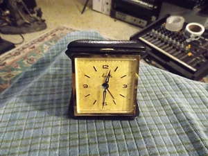 Vintage MAUTHE Travel ALARM CLOCK Westfälische Rundschau Advertisement Collector - Picture 1 of 5