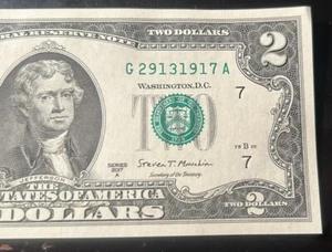 $2 Fancy Serial Number Trailing Birthday Year Note 1917 G29131917A Series 2017A - Picture 1 of 3