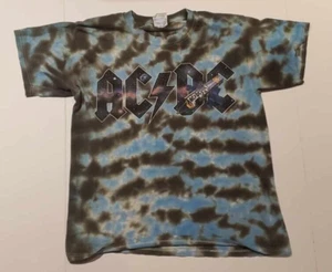 Vintage Y2K AC/DC T-Shirt Band Tie Dye Classic Rock Metal World Tour 2000 Large - Picture 1 of 7