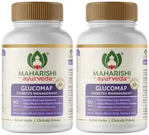 2 x Maharishi GLUCOMAP Tablets (60tab) Herbal Ayurvedic Free Shipping - Picture 1 of 6