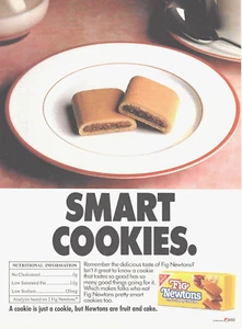 Nabisco Fig Newtons Smart Cookies 1990 impresión vintage anuncio años 90 - Imagen 1 de 1