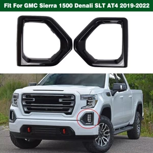 Pair Front Bumper Fog Light Cover For GMC Sierra 1500 Denali SLT AT4 2019-2022 - Picture 1 of 10
