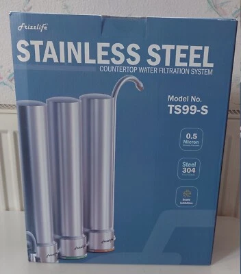Frizzlife TS99-S Countertop Wasserfiltersystem 3-Stufen Edelstahl 99,99% NEU OVP - Bild 1 von 4