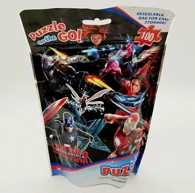 Rompecabezas Marvel Capitán América Guerra Civil 100 piezas sobre la marcha Iron Man Widow Foto 1 de 4