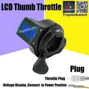 Thumb throttle with LCD digital voltage display for ebike 24V/36V/48V/72V/84V - Picture 1 of 10
