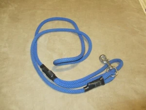 Blue Durable Braided Rope Dog Leash With Metal Clip & Reinforced Ends For Secure - Picture 1 of 1
