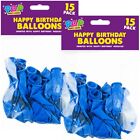 30X Blue Happy Birthday Balloons High Quality Large Latex Party Occasion Boy