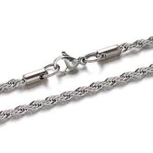 6 Strds 23.7" 304 Stainless Steel Rope Chain Necklaces Bases Lobster Clasp 3mm - Picture 1 of 2
