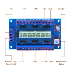 ATX Power Supply Breakout Board Adapter for PC Upgrade Kit DIY Module - Picture 1 of 11
