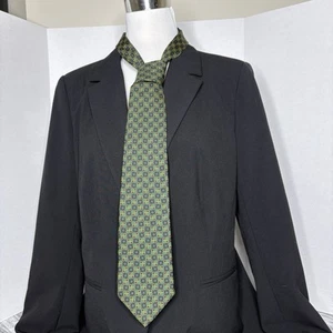 Brooks Brother Makers Green Gold Blue Foulard Print Men’s Necktie All Silk USA - Picture 1 of 9