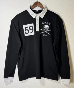 G59 Grey59 Records Rugby Long Sleeve Size XL Black Suicide Boys Label Skull - Picture 1 of 12