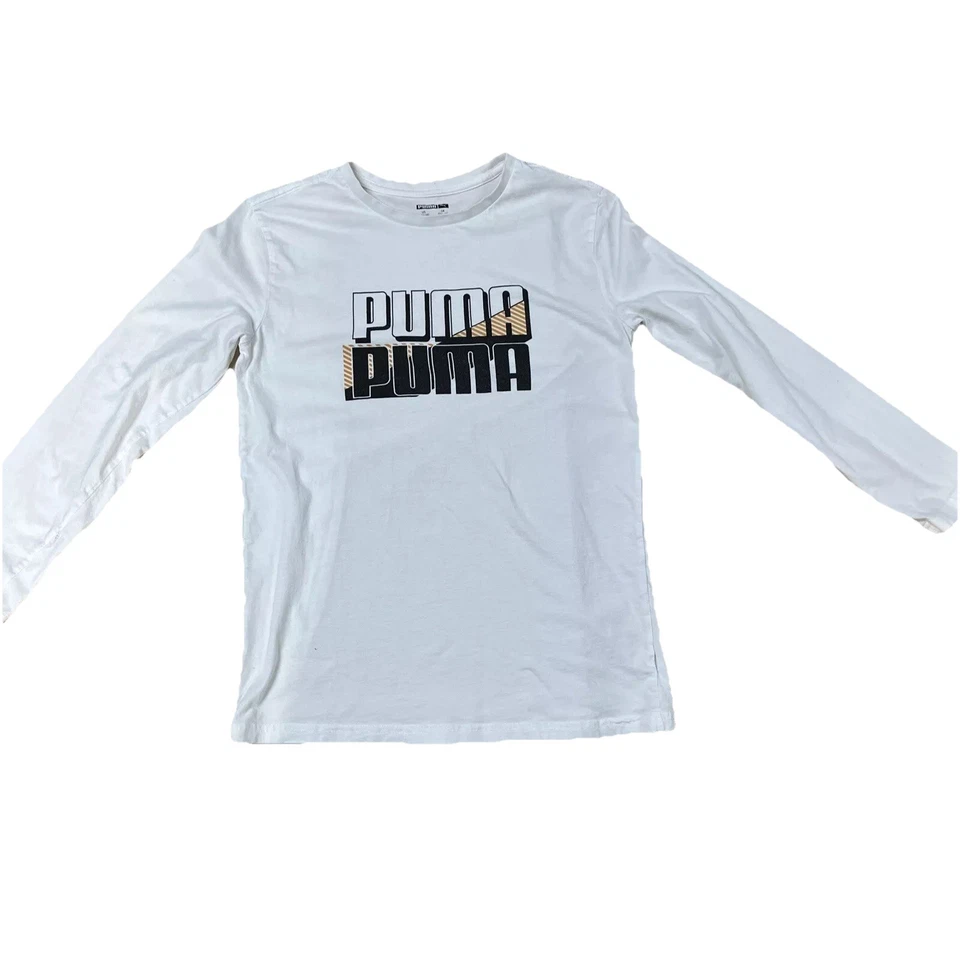 Puma Long sleeve Youth Large T-shirt Pullover White 14-16 Graphic Tee - Image 1 of 4