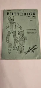 Vintage 20s/30s Butterick Child's Romper Beginners Pattern Sz 2 #5885 Complete - Picture 1 of 11