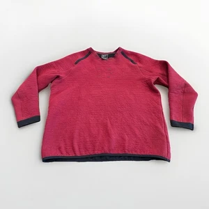 Nike Sportswear Tech Mens Red Crewneck Waffle Knit Sweatshirt Size L CU3782-638 - Picture 1 of 10