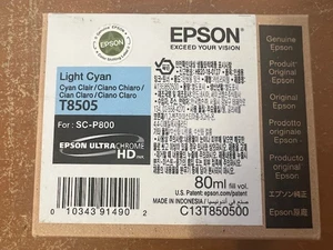 NUOVO Epson Light Cyan T5805 SC-P800 Epson Ultra Chrome HD inchiostro - Foto 1 di 1