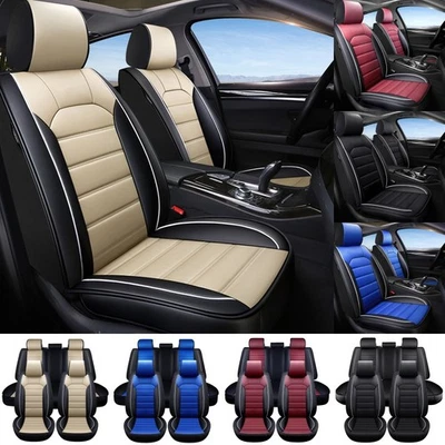 For Toyota Car Seat Covers Full Set 5-Seats Leather Front Rear Protectors Pad Foto 1 de 4