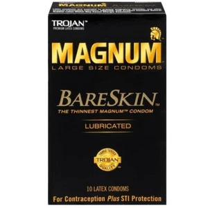 TROJAN Magnum Bareskin Lubricated Large Size Condoms 10 pack - Picture 1 of 1