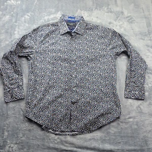 Report Collection Performance Stretch Slim Fit Button Up Floral Shirt Mens Sz L - Picture 1 of 13