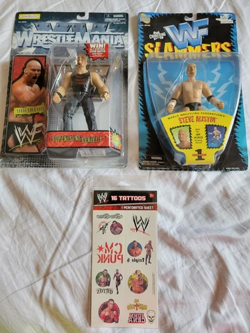 WWF/WWE Stone Cold Steve Austin 3:16 Broken Skull Ranch fig & tatoos Punk & Cena Cover