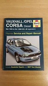 VAUXHALL CORSA DIESEL 1993-2000 K-X REG HAYNES WORKSHOP MANUAL 4087 VGC FREE P&P - Picture 1 of 12
