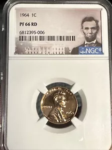 Rare 1964 Proof 66 RD No Mint Mark Lincoln Penny "L" On Rim - NGC Certified - Picture 1 of 15