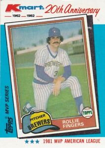 Rollie Fingers Milwaukee Brewers Topps Kmart 1982 MLB Baseball Card