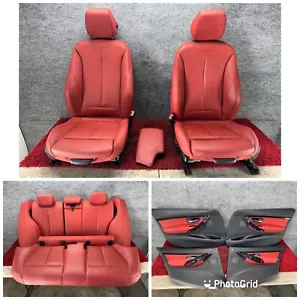 BMW 2012-2018 F30 Coral Red Sport Heated Seats & Panels Assembly Set OEM 95K - Picture 1 of 24