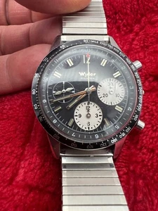 Vintage WYLER INCAFLEX Men's Chronograph Watch for Repair VALJLOUX 72 WQ51R - Picture 1 of 22