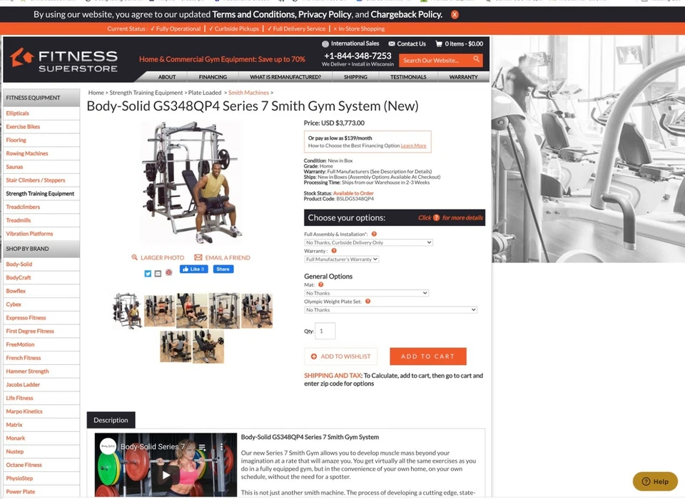 Body-Solid Semi-Comercial/Máquina Smith Grado Hogar con Accesorios Extra-Usada Foto 1 de 4