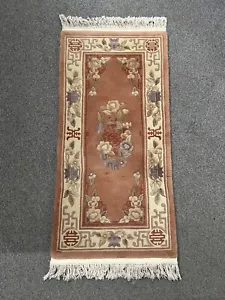 ancien tapis chine tientsin, années 60,70', déco asiatique, ethnique, chic - Imagen 1 de 12