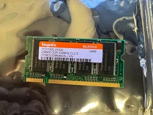 DDR PC2700 SODIMM 333MHz 256MB Hynix HYMD232M646D6-J Laptop Notebook RAM Memory - Picture 1 of 2