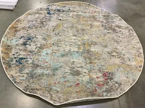GREY / GOLD 6'-7" X 6'-7" Round Flaw in Rug, Reduced Price 1172662627 MAD453F-7R - Picture 1 of 3