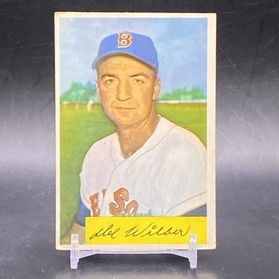 1954 Bowman #178 Del Wilber Boston Red Sox Vintage Baseball Trading Card - Image 1 of 2