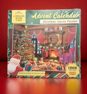 Calendario de Adviento Cuenta Regresiva Para Navidad 1008 Piezas Puzzle Santa’s Workshop NUEVO - Imagen 1 de 3
