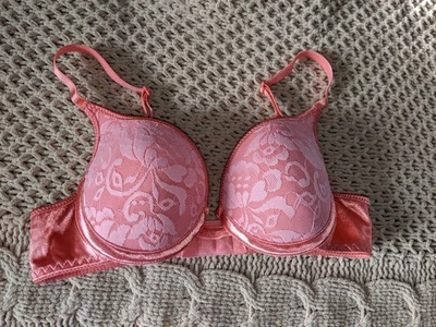Wonderbra Y2K Push Up Bra 34A Coral Pink - Image 1 of 4