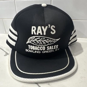 Vinatge Rays Tobacco Sales Black Baseball Trucker Cap Hat Snapback Kentucky - Picture 1 of 9