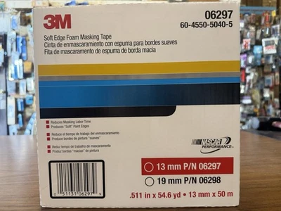 Cinta adhesiva de espuma de borde suave 3M 06297, 13 mm de ancho (0,511 pulgadas) x 50 m (54 yardas) Foto 1 de 3