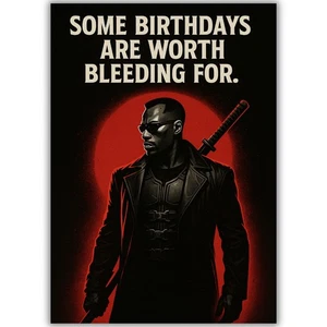 Blade Cult Movie Themed Birthday Card For Him Her Friend Man Woman Vampire Comic - Picture 1 of 8