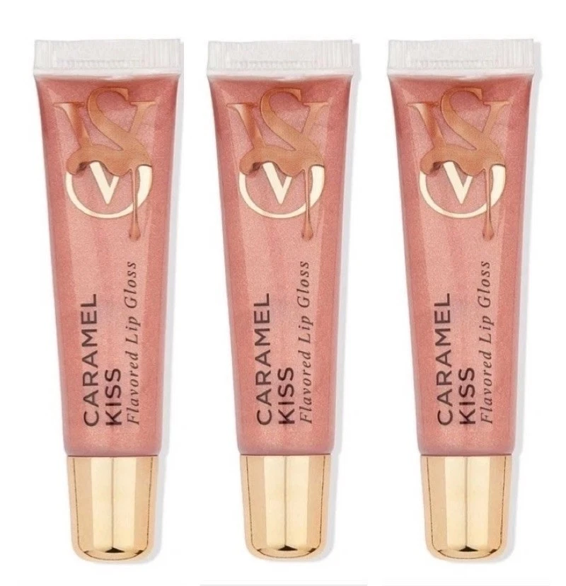 3 NEW Sealed Victoria's Secret Sealed Flavored Lip Gloss Caramel Kiss New - Image 1 of 1