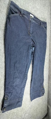 Pantalón CharterClub Tienda Mujer Capri Denim Pantalón Regular 18 Bolsillos Elásticos Cómodo Foto 1 de 4